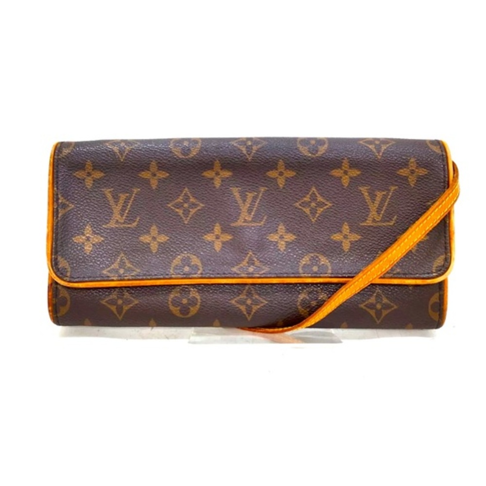 Louis Vuitton Monog Twin Pouchette better in mint condition brown leather